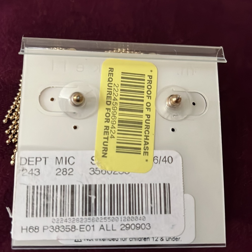 NWT M Haskell gold tone tassel pierced earrings - Picture 6 of 8